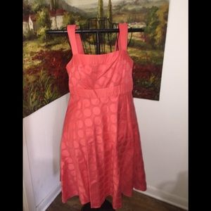 Studio‎ 1 size 12 coral polka dot soft full comfy casual dressy Sun dress